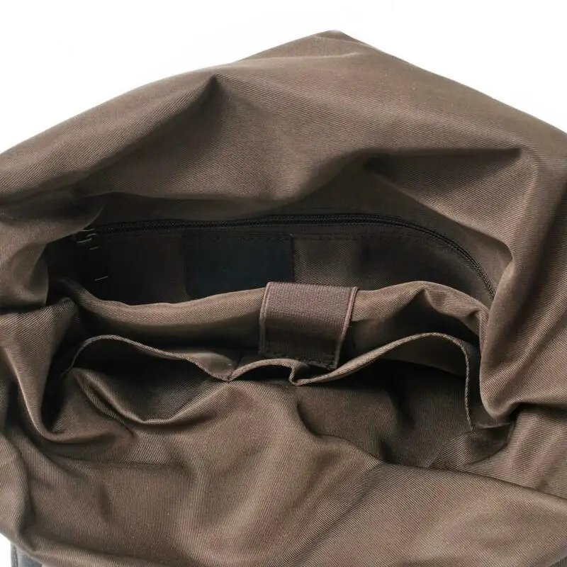 barato Masculino Mochila De Luxo Cowboy óleo Pele Saco Batik Encerado Lona Role Up Superior