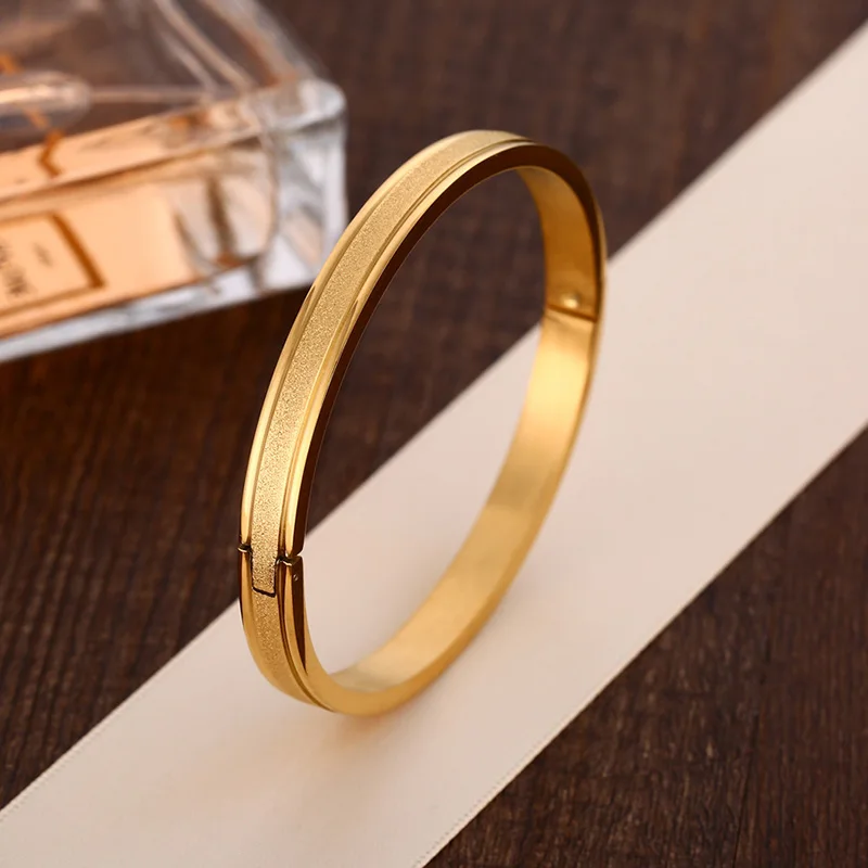 

Titanium steel round ring stainless steel bracelet for women classic golden wrist accessories fashion jewelry Bracelets ladies