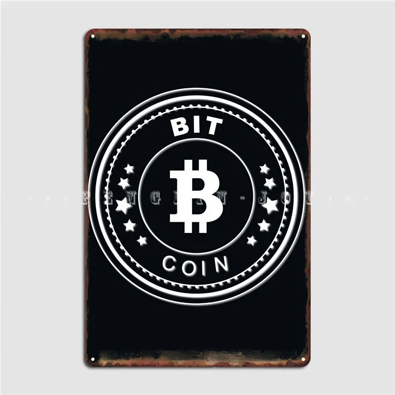 

Биткоин Btc криптовалюта металлическая фотография оформление клуба бара клуба вечевечерние дизайнерский жестяной знак плакат