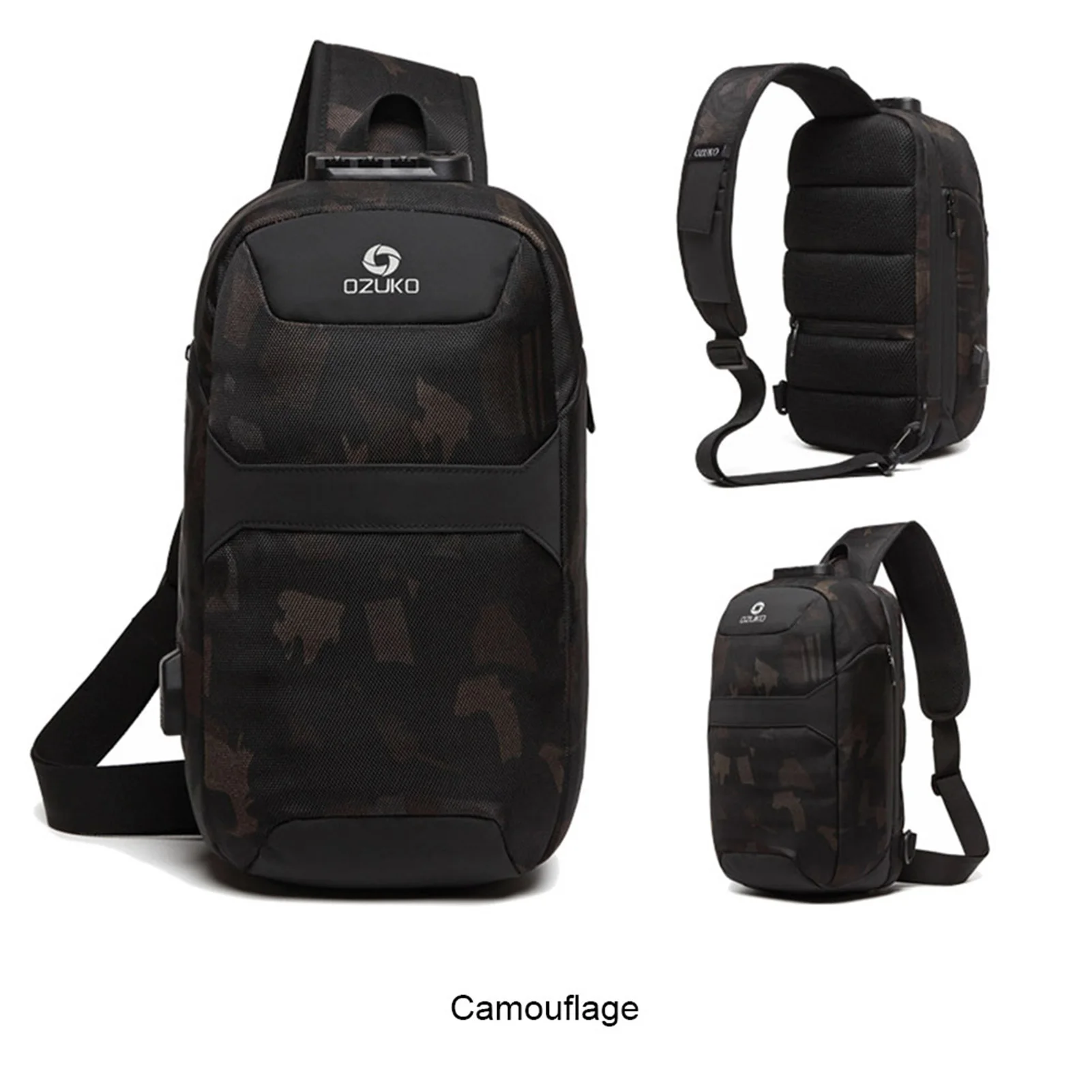 Portable Fashion Large Capacity Multi-Function Man Chest Bag Waterproof Anti-Theft USB Charge Port Pack With Lock | Спорт и