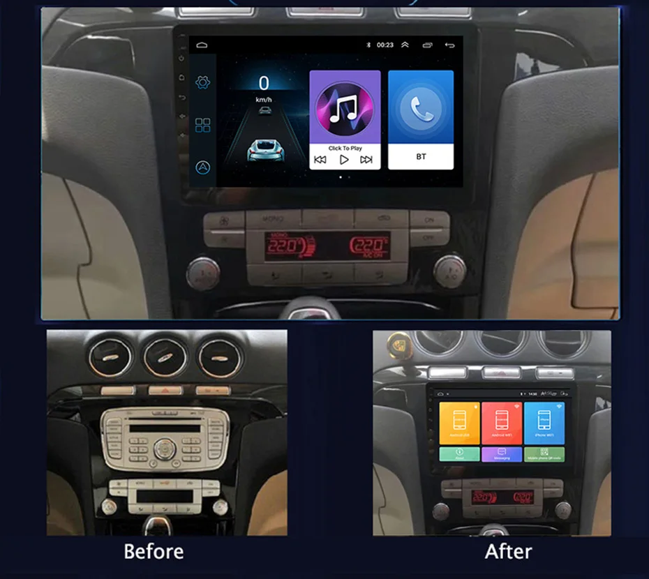 9 дюймовый 2.5D IPS закаленный HD мультисенсорный экран Android 8 1 NAVI для Ford S Max 2007 2008 с