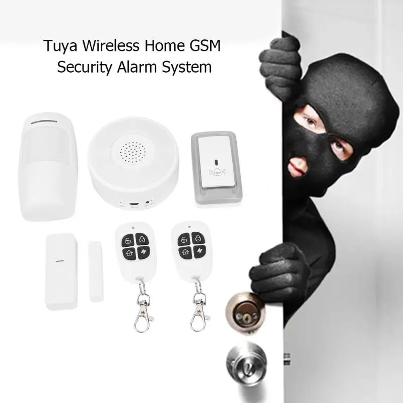 TUYA беспроводная домашняя GSM охранная сигнализация с управлением приложением WiFi Противоугонная сигнализация Беспроводная 433 набор поддержка для Amazon Google