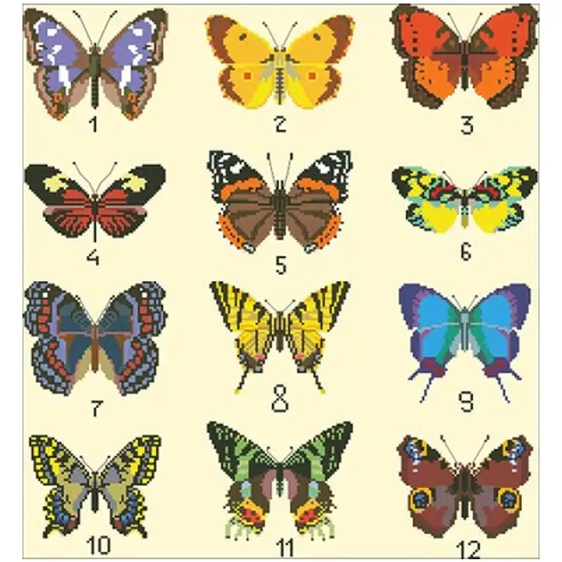 

Набор для вышивки крестиком, набор «сделай сам» с изображением бабочек и животных, 11CT 14CT, для домашнего декора