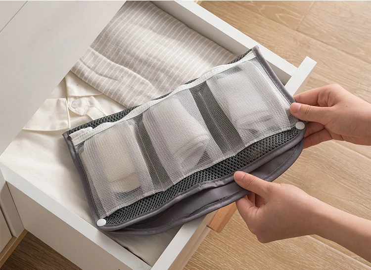 Нижнее белье носок органайзер для хранения подвесной мешок 6 сетчатых карманов