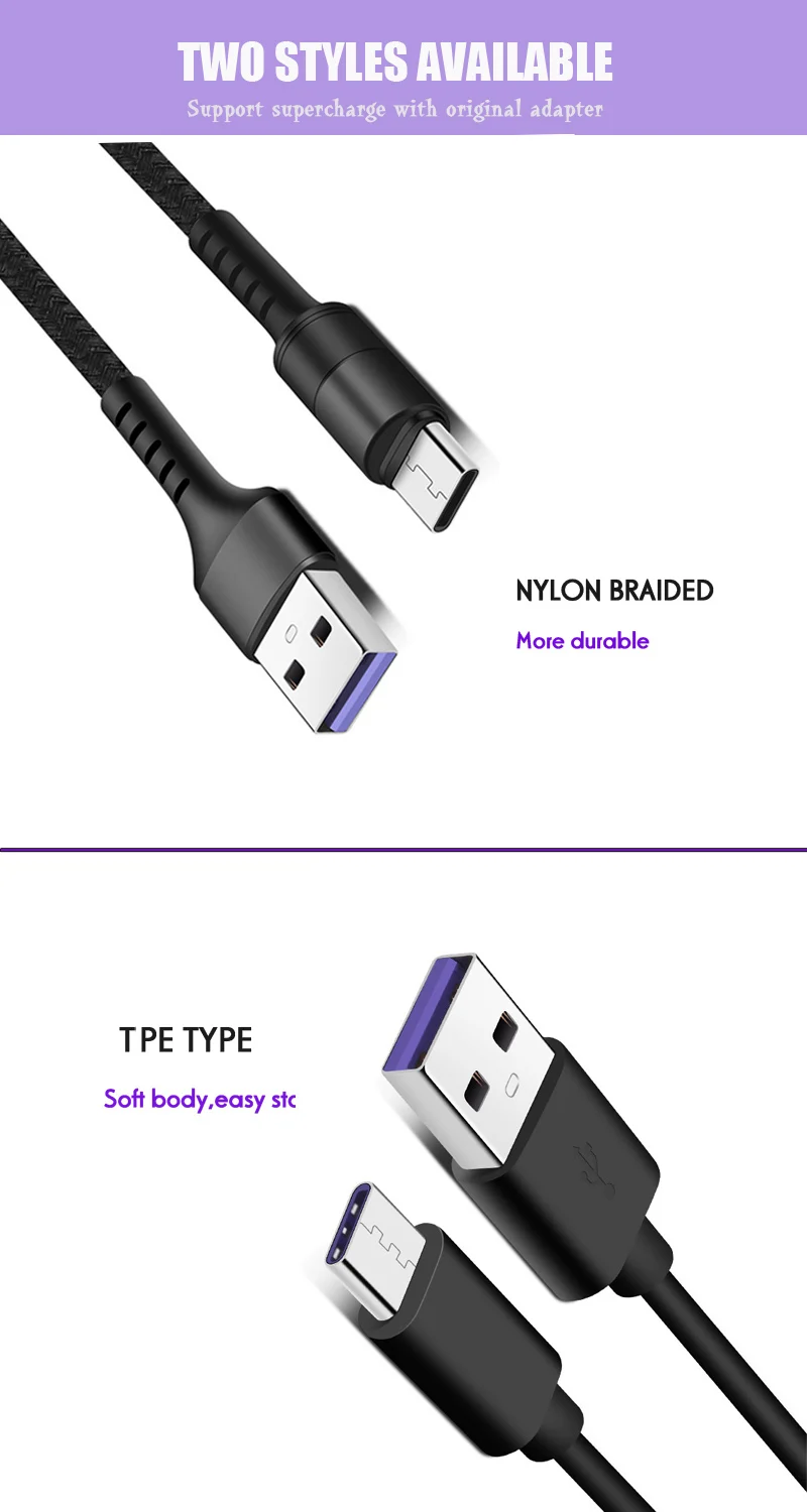 Supercharge usb type C кабель для huawei P30 P20 Lite Xiaomi Mi 9 Quick Charge 3,0 usb type C зарядный кабель для samsung S8 S10 9