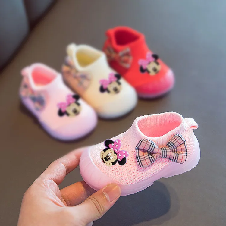 Детские Нескользящие кроссовки на мягкой подошве с изображением Микки Мауса и