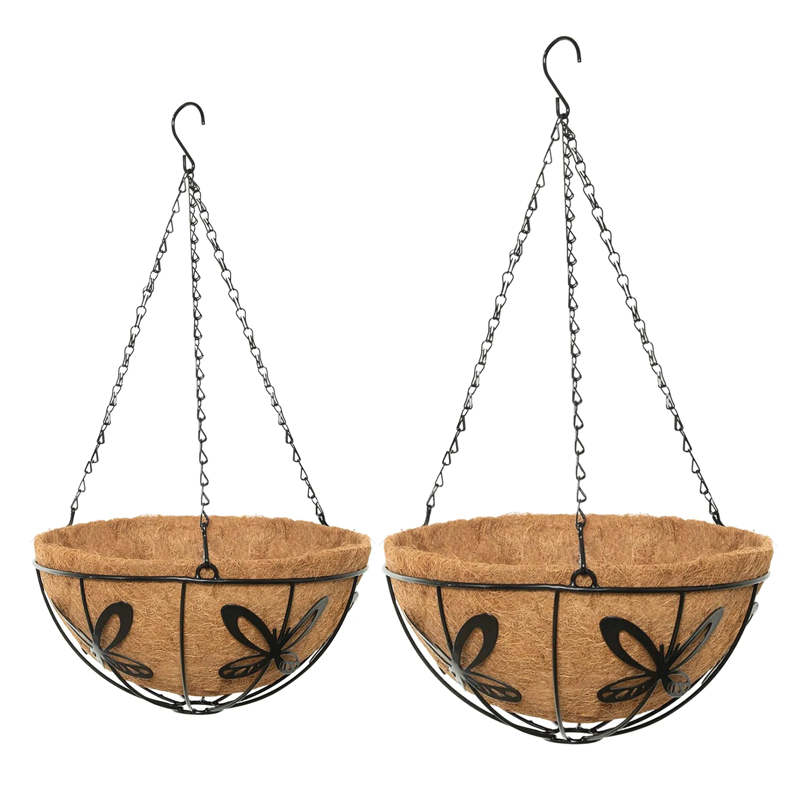 

Coconut Palm Hanging Flower Pot Chain Planter Basket Garden Home Decoration (without flowers)