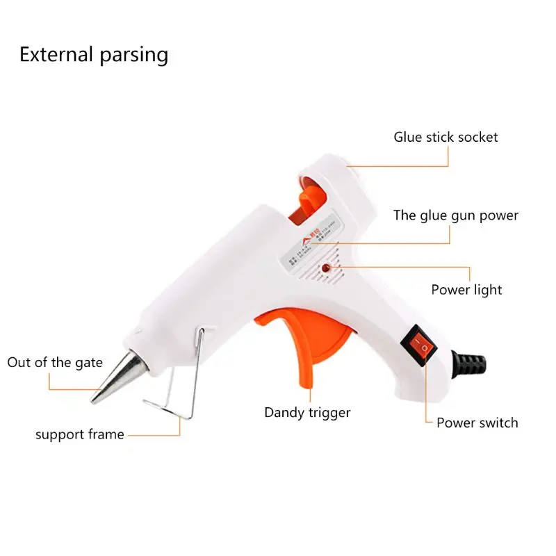 

20W Hot Glue Kit Mini Adjustable Melting Gluer with 10Pcs Glue Sticks