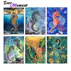 Алмазная живопись с гиппокампом Ever Instant, алмазная 5D Вышивка, полная выкладка из смолы, украшение для дома ASF2176