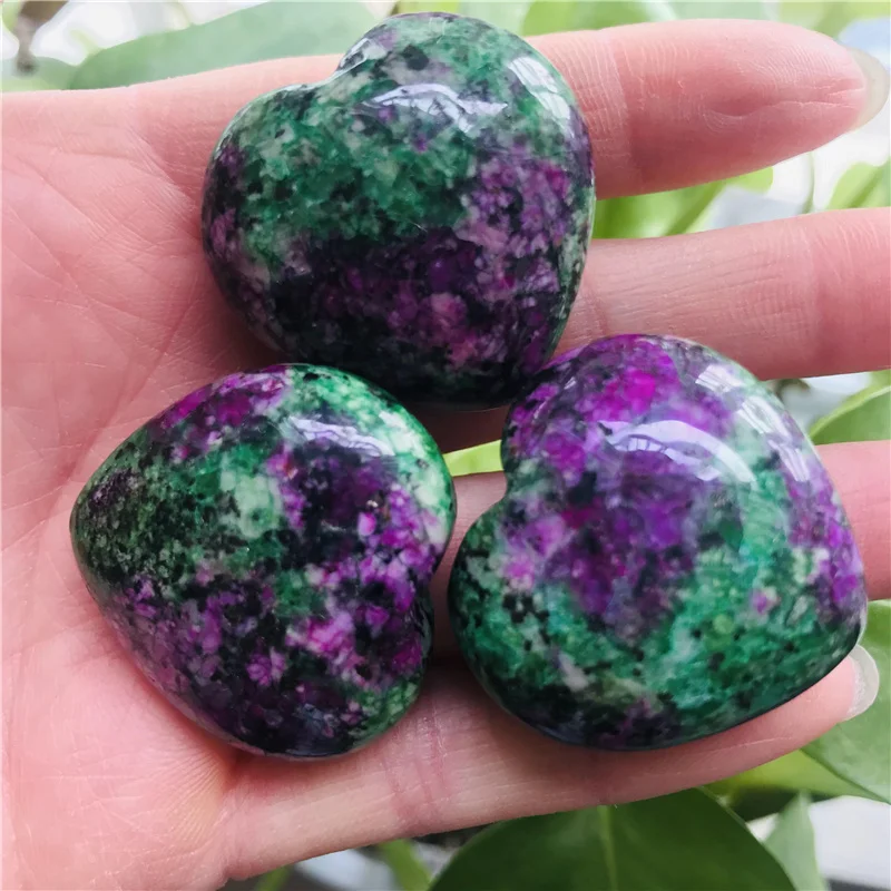 

3cm Natural Red And Green Treasure Natural Stone Heart Gifts