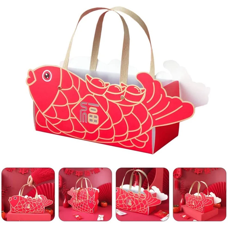 Красная бумажная упаковочная коробка для торта мультяшная коровья печенья