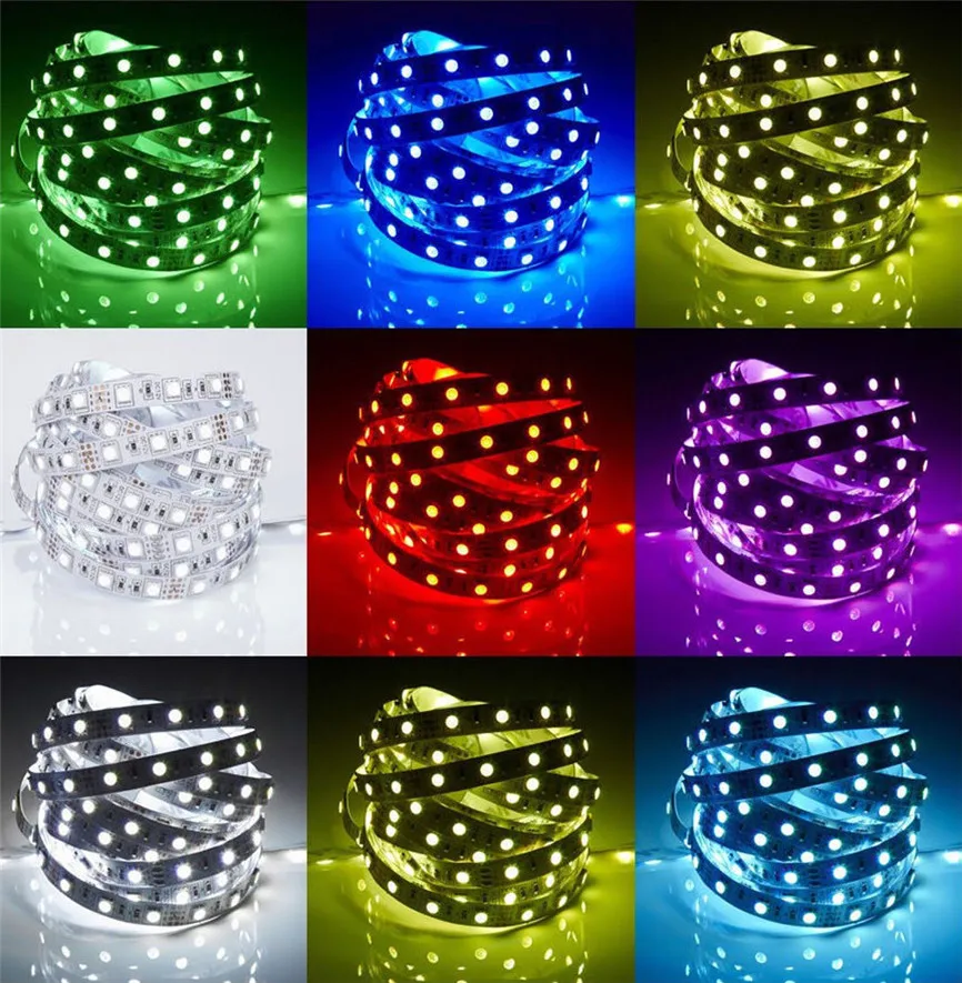 10 м RGB 5050 Водонепроницаемый светодиодный светильник 300 SMD 24-клавишный
