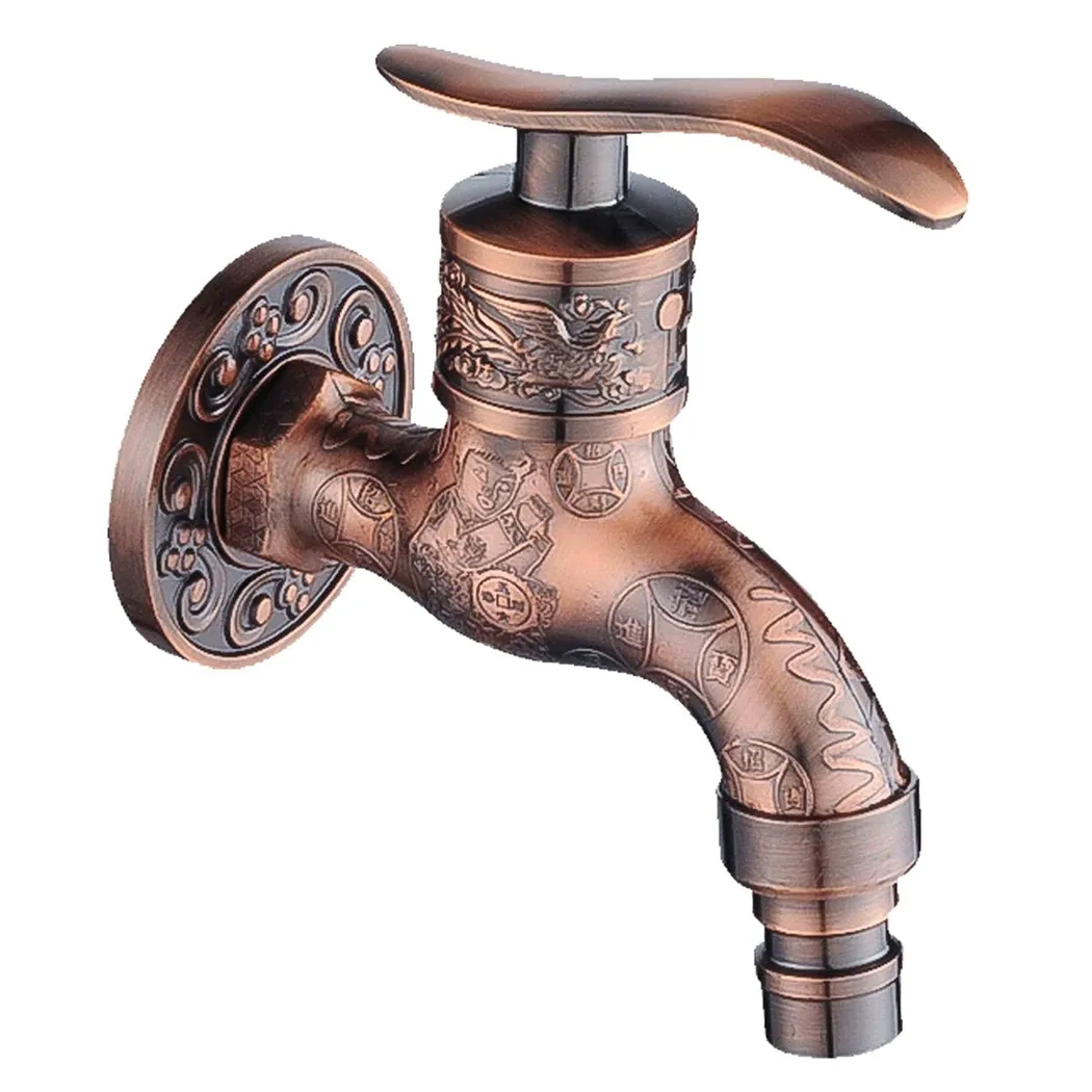

Retro Basin Sink Bathroom Faucet Wall Mount Sink Basin Cold Water Faucet Tap Deck Mounted Hot Cold Water Basin Mixer Taps