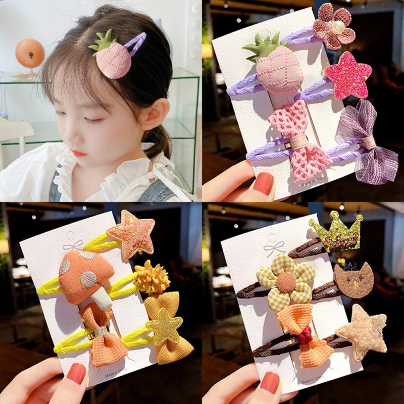 

5 Pcs/Set Lovely Girls Children Hairpin Accessory Flower Fruit Women Kids Hair Clip Lady Clip Headwear Accessory