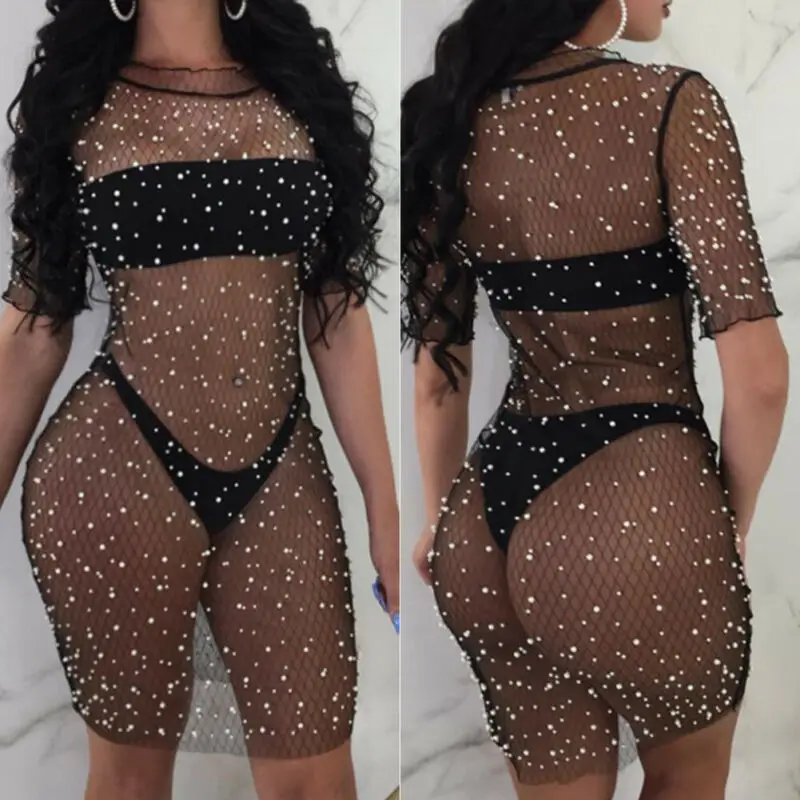 Модный женский сексуальный перспективный купальный костюм кружевной сетчатый