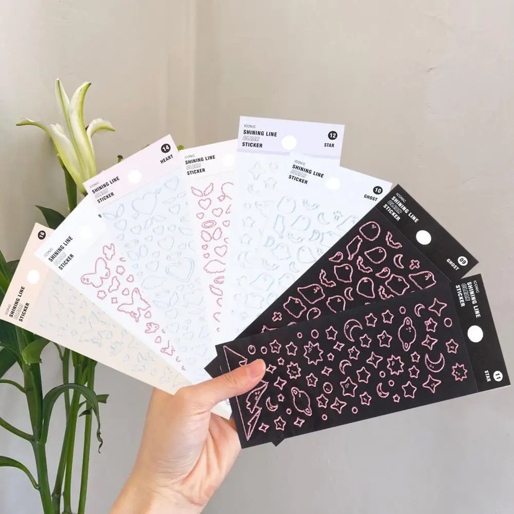 

2Pcs Notebook Sticker Self-adhesive Easy to Stick PVC Waterproof Stationery Decor Decal for Student