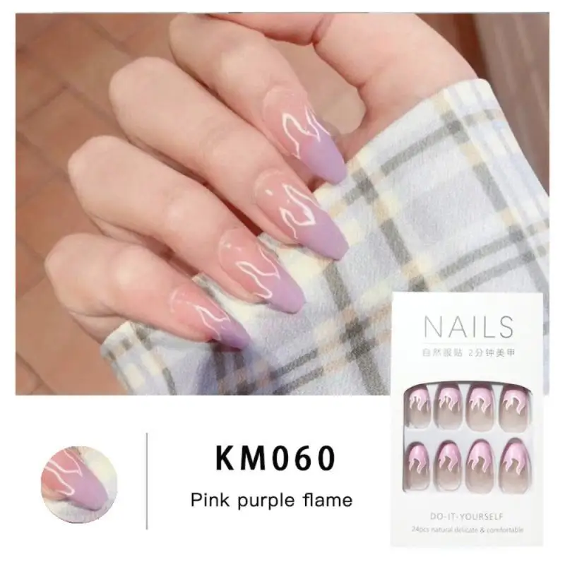 

Professionele Nep Nagels Lange Ballerina Half Franse Acryl Nail Tips Druk Op Nagels Volledige Dekking Manicure Beauty Tool 24Pcs