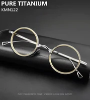 japanese retro round titanium glasses frame men ultralight prescription eyeglasses women optical myopia reading eyewear kmn122