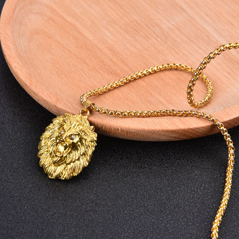 

1pc Animal Long Hair Lion Head Pendant Necklace For Men Fashion Hanging Necklace Trendy Accessories Jewelry
