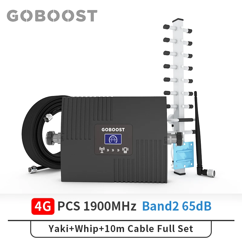 Усилитель сигнала GOBOOST 4G ЖК дисплей LTE 1900 МГц Band2 65 дБ мобильный телефон усилитель