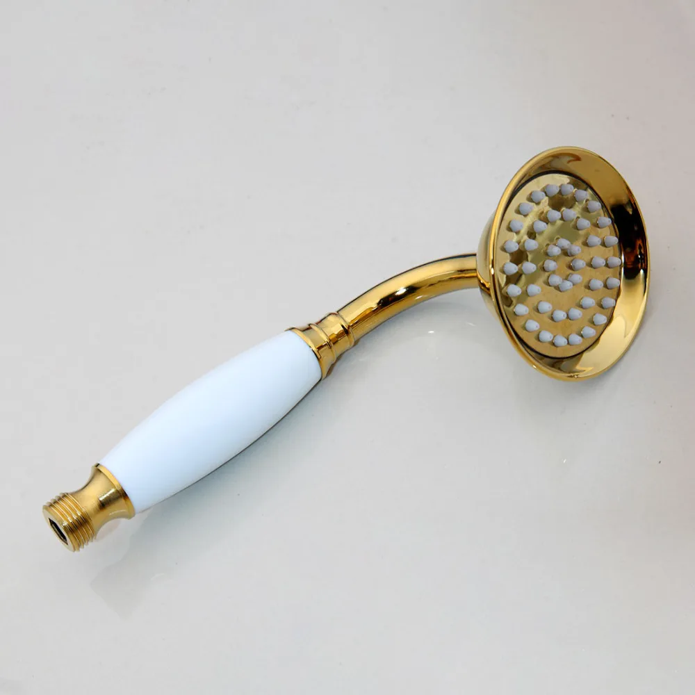 YANKSMART Hand Shower Brass Ceramic Handle Shower Rain Spray Shower Water Saving Shower Head For Bathroom Accessories Rose Gold images - 6