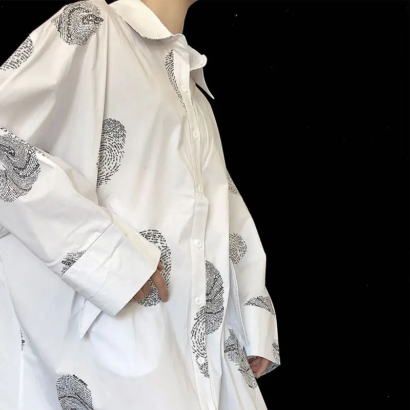 

XITAO Print Dots Casual Long Shirt Women Tide Fashion New Style Turn Down Collar Long Sleeve Single Breasted Pocket Loose ZY4637
