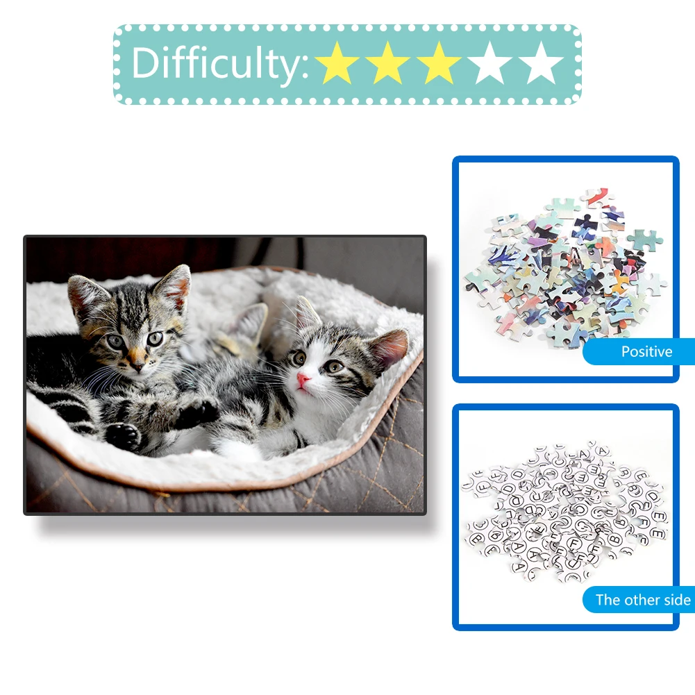 

1000pcs DIY Cat/Tiger/Lion Picture Puzzles Educational Learning Jigsaw Assembling Game Toy Children Gift Living Room Decoration