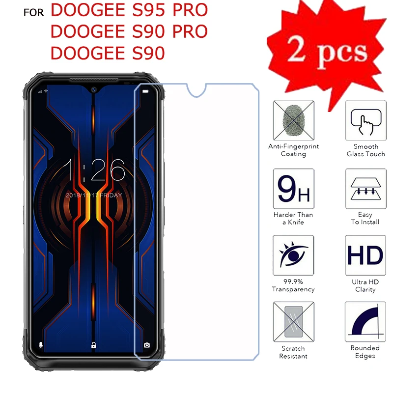

2-1Pcs Premium Tempered Glass For Doogee S90 S95 Pro Cover Protective Phone Screen Protector HD Film On Doogee S 90 95 Pro Glass