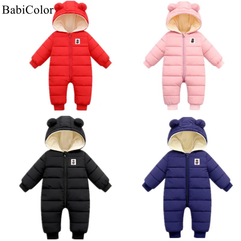 

Верхняя одежда; Одежда для малышей; Зимний бархатный комбинезон для новорожденных мальчиков и девочек с теплой подкладкой; Комбинезон с кап...