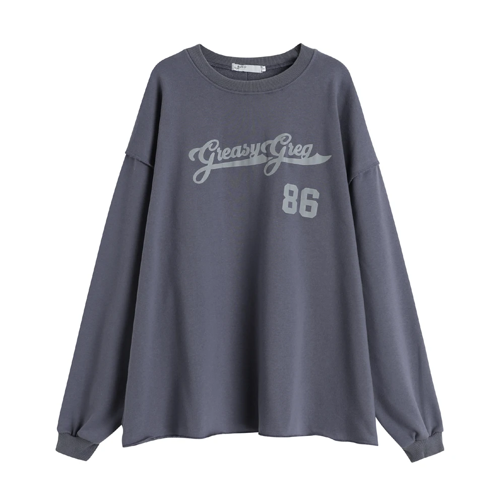 

2020 autumn and winter new letter printed sweatershirts women's long-sleeved Korean loose oversize cotton top-shirt All-match