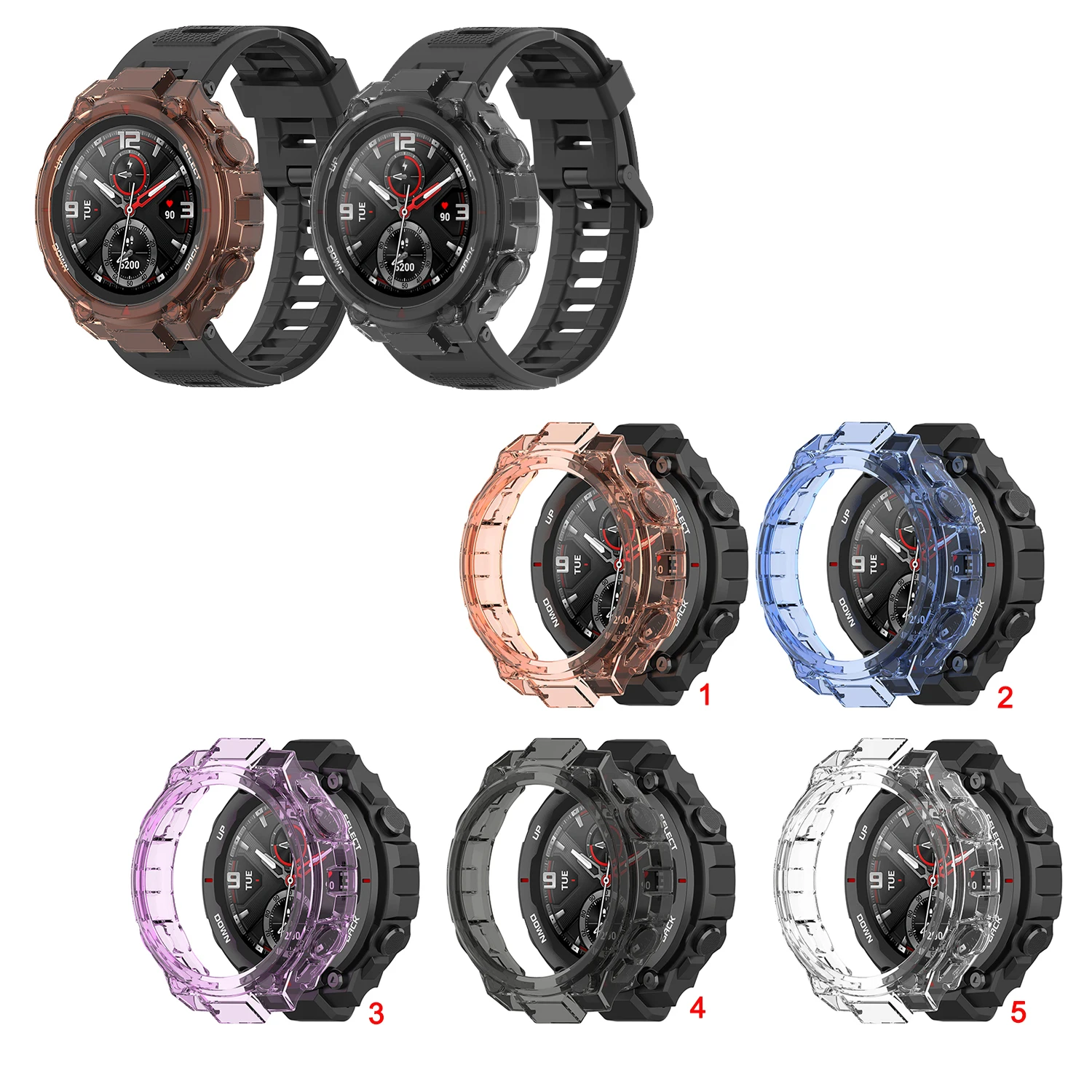 

Чехол для часов чехол для Huami Amazfit T-Rex / T-Rex Pro тонкий ТПУ чехол Защита экрана