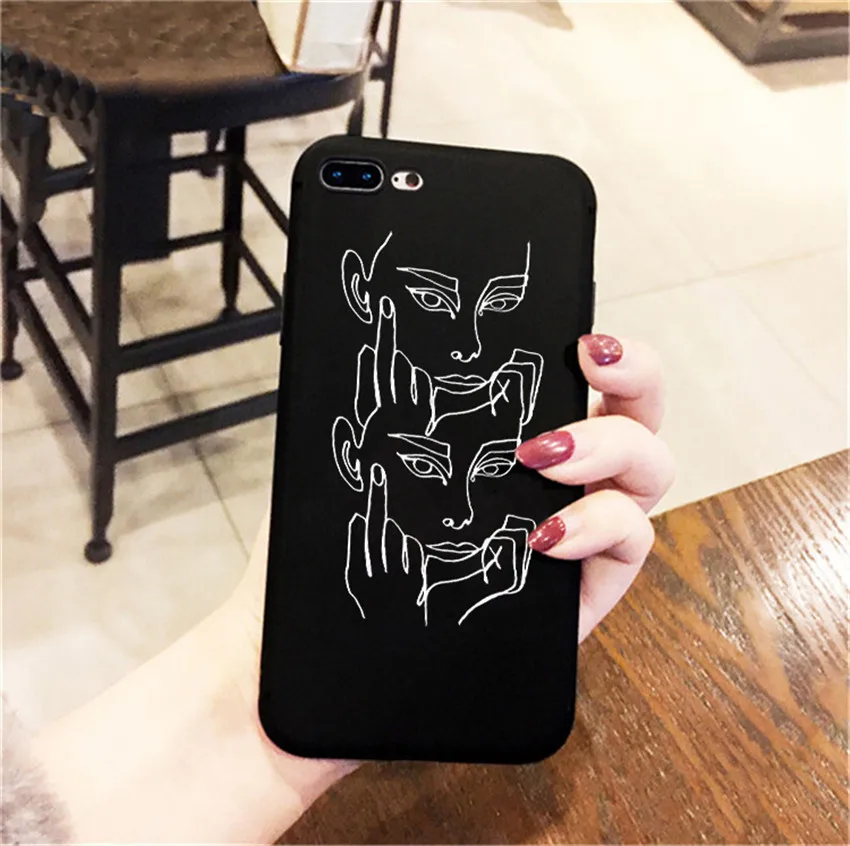 Забавный абстрактный художественный чехол с линиями для iphone 7 8 6 6s 11 pro plus чехол Модный чехол для телефона s мультяшный женский чехол для iphone X XS MAX