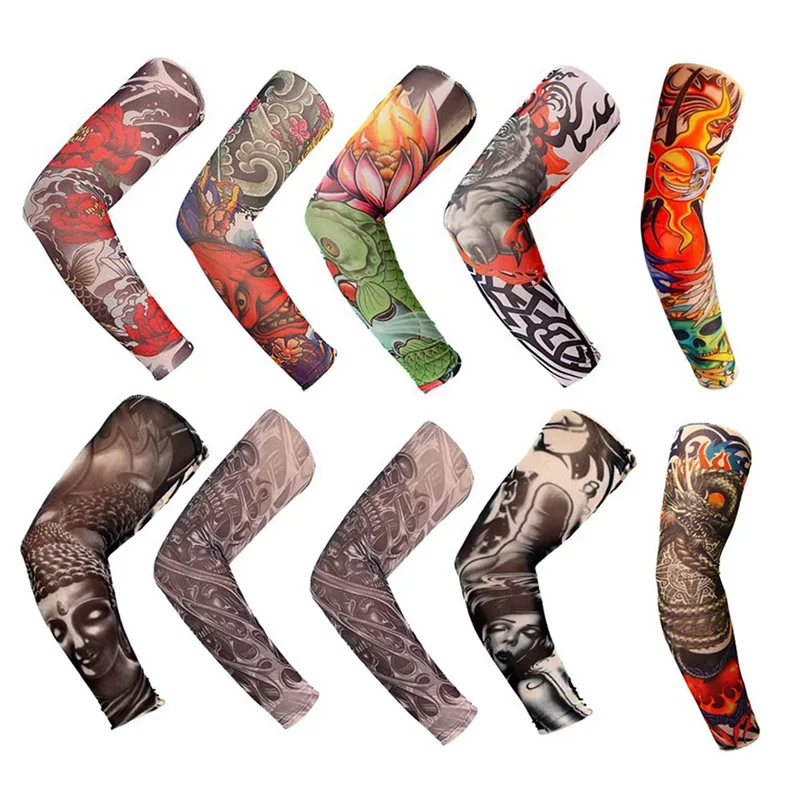 

1PC Tattoo Sleeve Outdoor Cycling Sleeves Summer Sunscreen UV Protection Sport Running Elastic Arm Sleeve In Stock