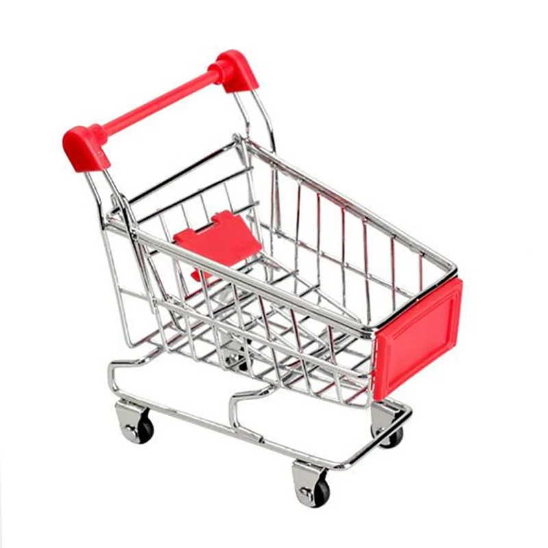 Игрушечная ручная тележка для супермаркета мини-корзина покупок настольная