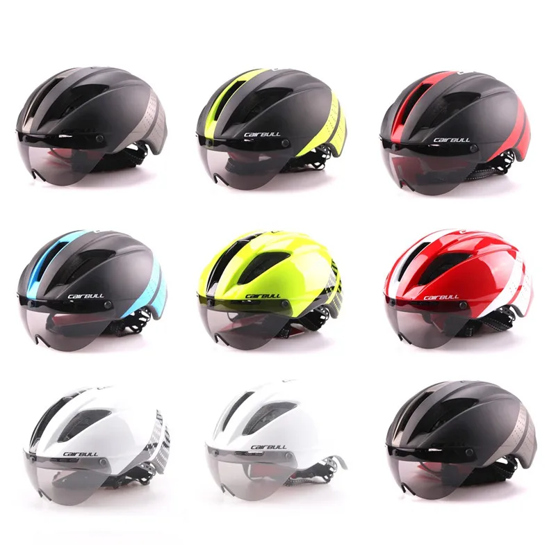 

Cairbull 280g Aero Ultra-light Goggle TT Road Bicycle Helmet In-Mold Racing Cycling Bike Sports Safety Time-Trial Cycling Helmet