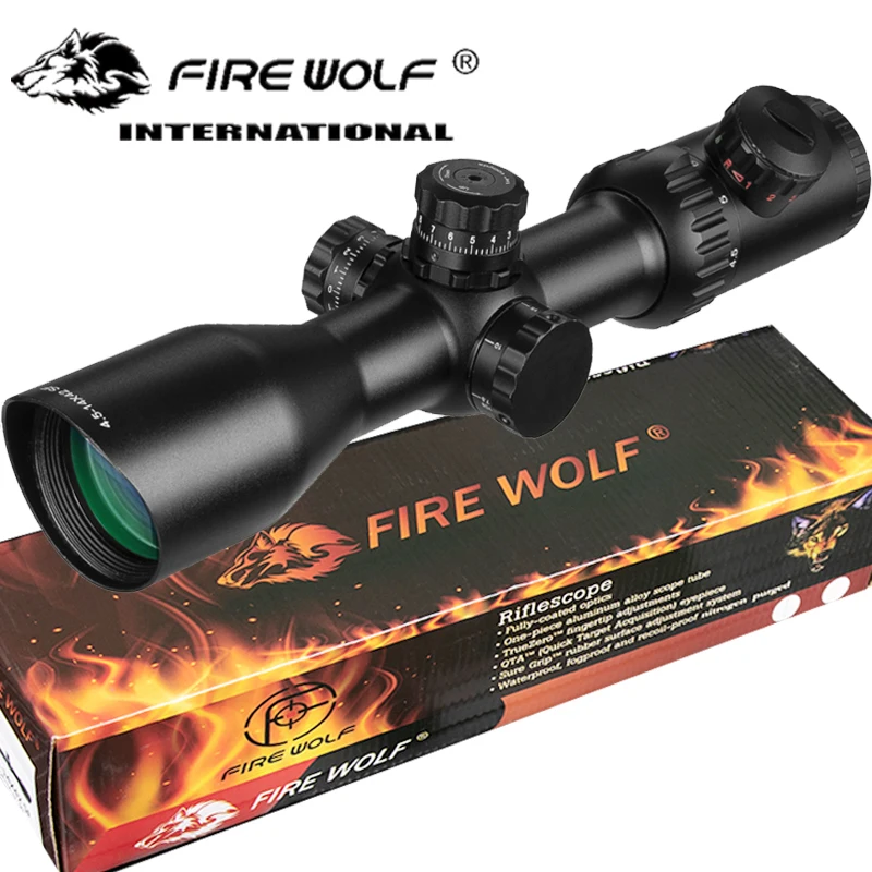 FIRE WOLF Mil-Dot Сетка Красная Зеленая Подсветка 4,5-14x42 SF тактический прицел Регулируемый объектив страйкбола