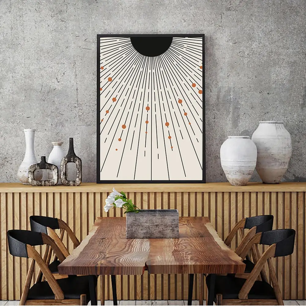 

Abstract Line Geometry Canvas Painting Mid Century Black And White Stripes Geometric Nordic Art Poster Home Wall Decoration