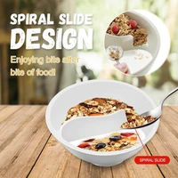 anti soggy cereal bowl spiral slide partition oatmeal breakfast keep fresh crunchy dry wet separate kid bpa free ice cream yogur