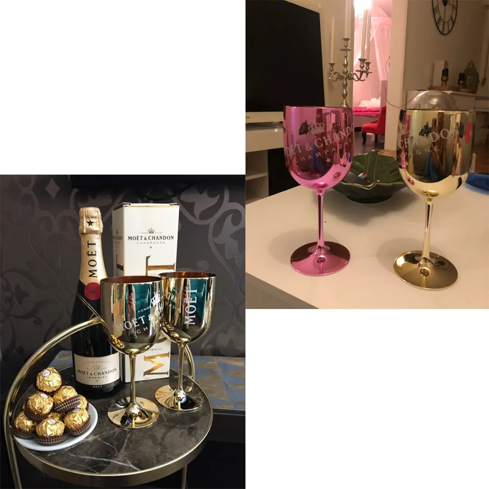 

2pcs champagne small glass cocktail glass champagne glass electroplated wine cup galvanized plastic cup