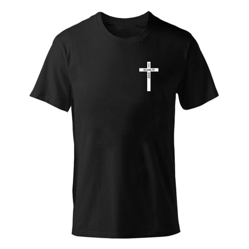 x-black-b Модная футболка, мужские футболки из хлопка с крестиком, летние футболки для мальчиков, футболка для катания на коньках, топы с короткими рукавами, принт «христианская вера» - Цвет: x-black-b