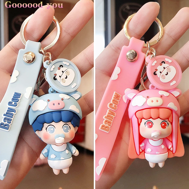 

1Pcs Creative Cartoon Pacifier Baby Keychain Cute Girls Fashion Backpack Pendants Lover's Key Chain Accessories Gift For Couples
