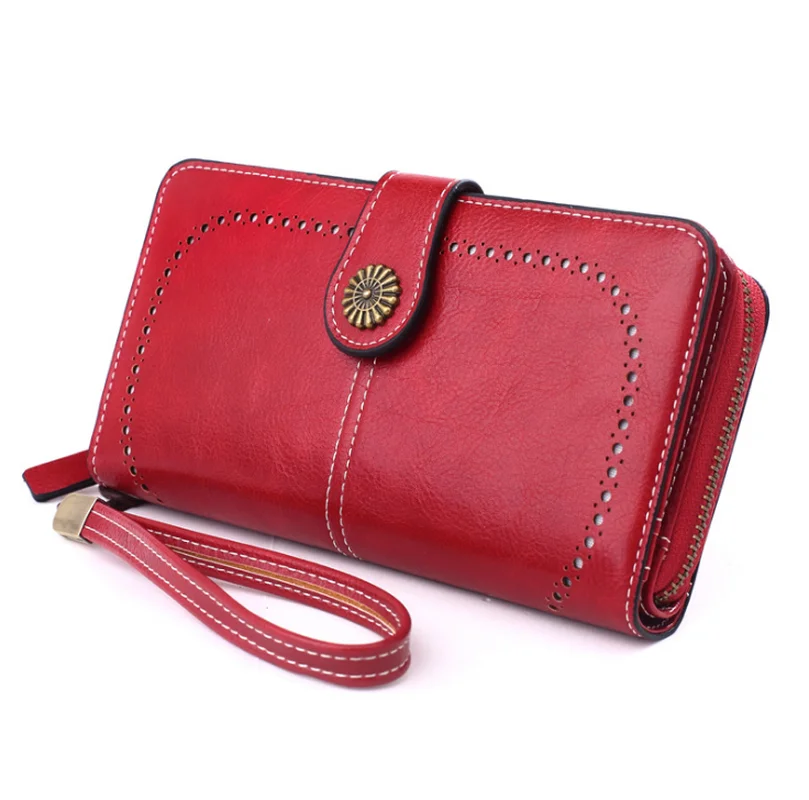 Новый Кошелек женский ретро Pu мобильный телефон сумка Длинный выдолбленный