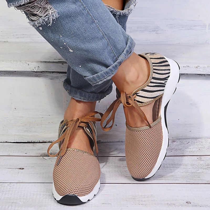 

New Women Flats 2022 Spring Summer Ladies Mesh Flat Shoes Women Soft Breathable Sneakers Women Casual Shoes Zapatos De Mujer