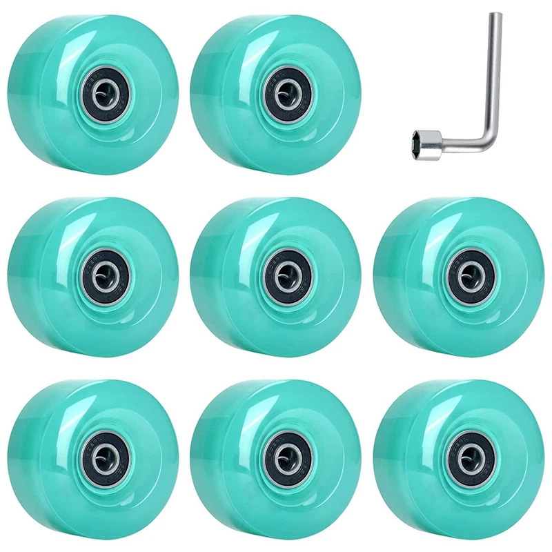 

8Pcs 58mmx32mm,82A Outdoor/Indoor Quad Roller Skate Wheels,PU Wheels Replacements Double-Row Roller Skating Accessories