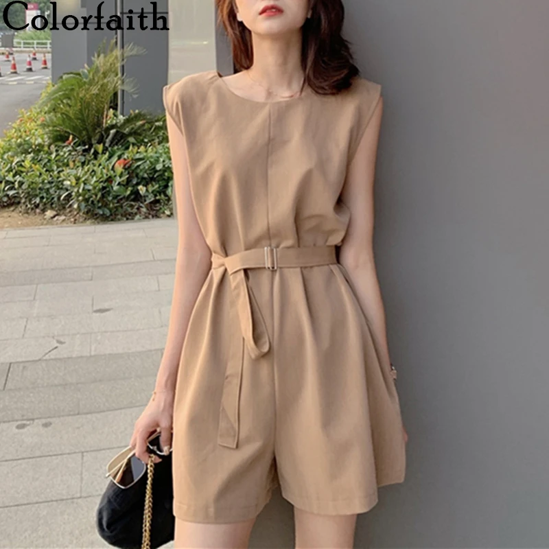 Комбинезон Colorfaith женский с широкими штанинами модный Ромпер оверсайз со
