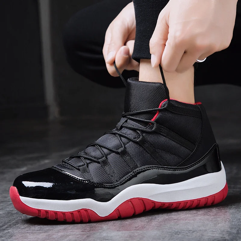 Новинка мужские баскетбольные кроссовки Jordan 1 мужские и женские амортизирующие дышащие баскетболист Джордан Ретро 11 высокие спортивные тренировочные ботинки