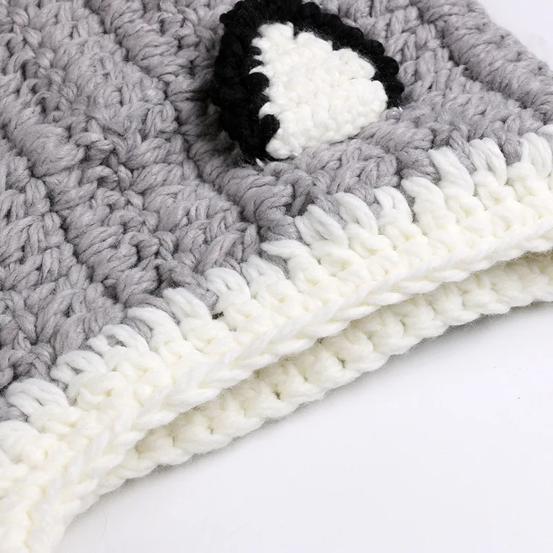 Manual Knitting Girls Keep Warm Coarse Wool Hat Cartoon Seven kinds Fox Weave Hat Kitty Squirrel Little Bear Rabbit Cloak Hat