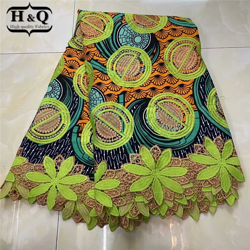 

H&Q 6 Yards/lot Best Quality Top Fashion Ankara Wax Fabric Printing Wax African 100% Cotton Lace Fabric Design For Party H0817