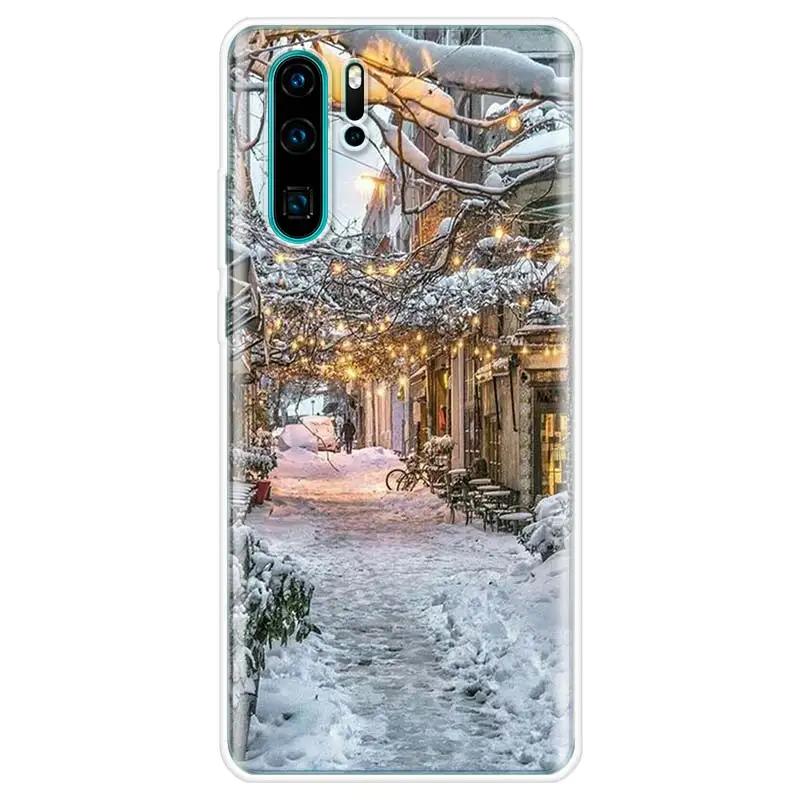 Чехол для телефона с изображением пейзажа и снега Huawei P10 P20 P30 P20Pro P30Lite P30Pro P Smart Z Mate