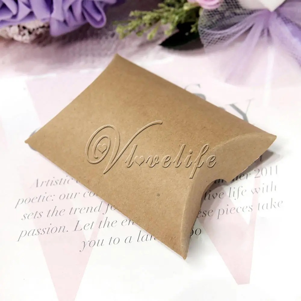 50 шт./лот новый стиль коробка в форме подушки конфет Подарочная для свадьбы